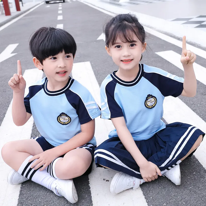2020新款幼儿园园服夏装短袖男女儿童英伦学院风小校服夏套装