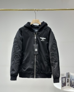 2023新款boy暗黑重工刺绣连帽羽绒服百搭保暖时尚休闲冬季外套潮
