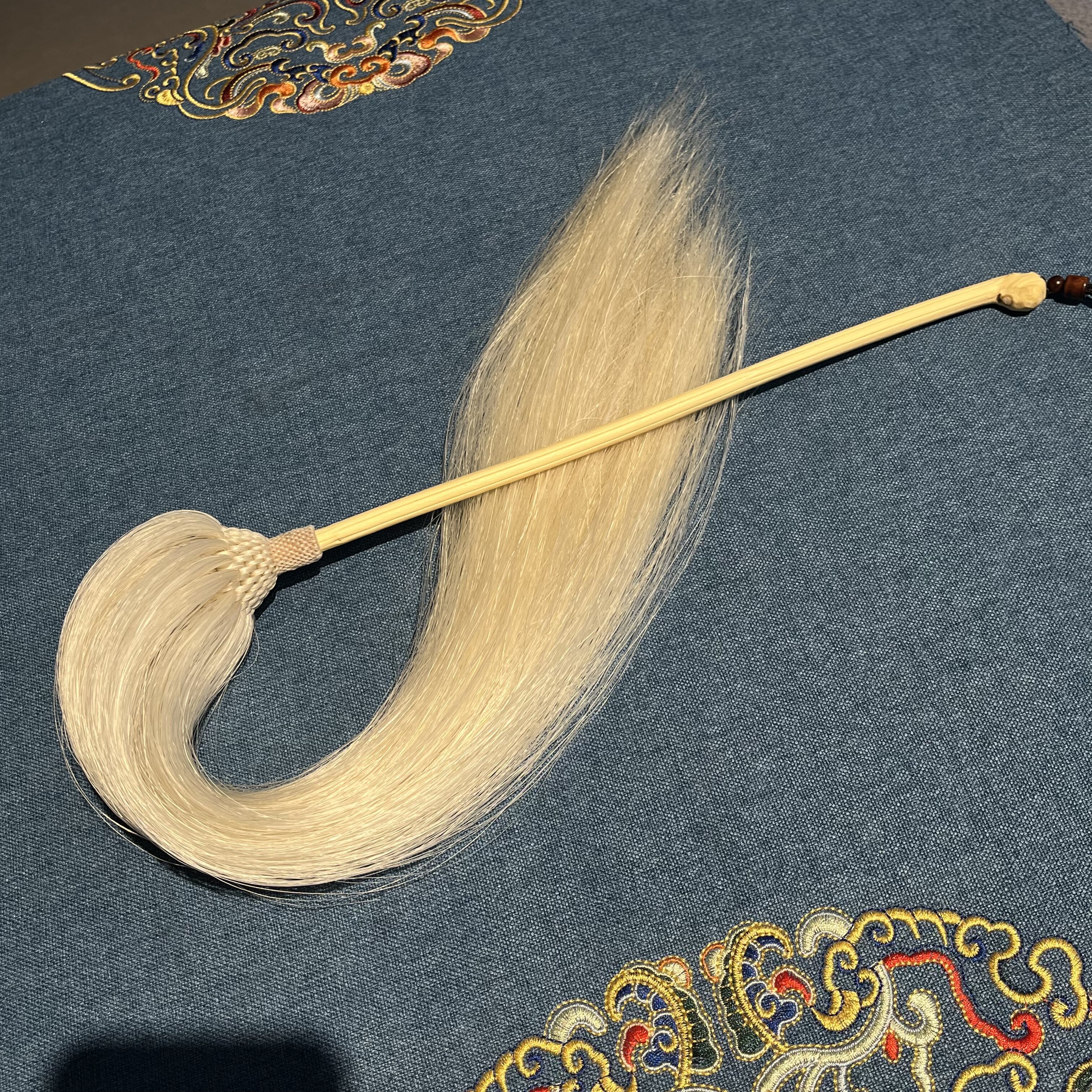 六道木柄精编自然白真马尾拂尘道士太极拂尘道家法器云展蝇甩子