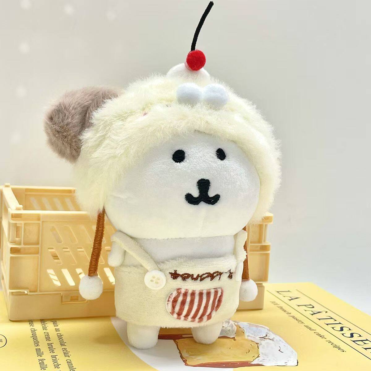 可爱咬一口汉堡10cm娃衣套装下午茶棉花围兜娃娃自嘲熊娃衣换装