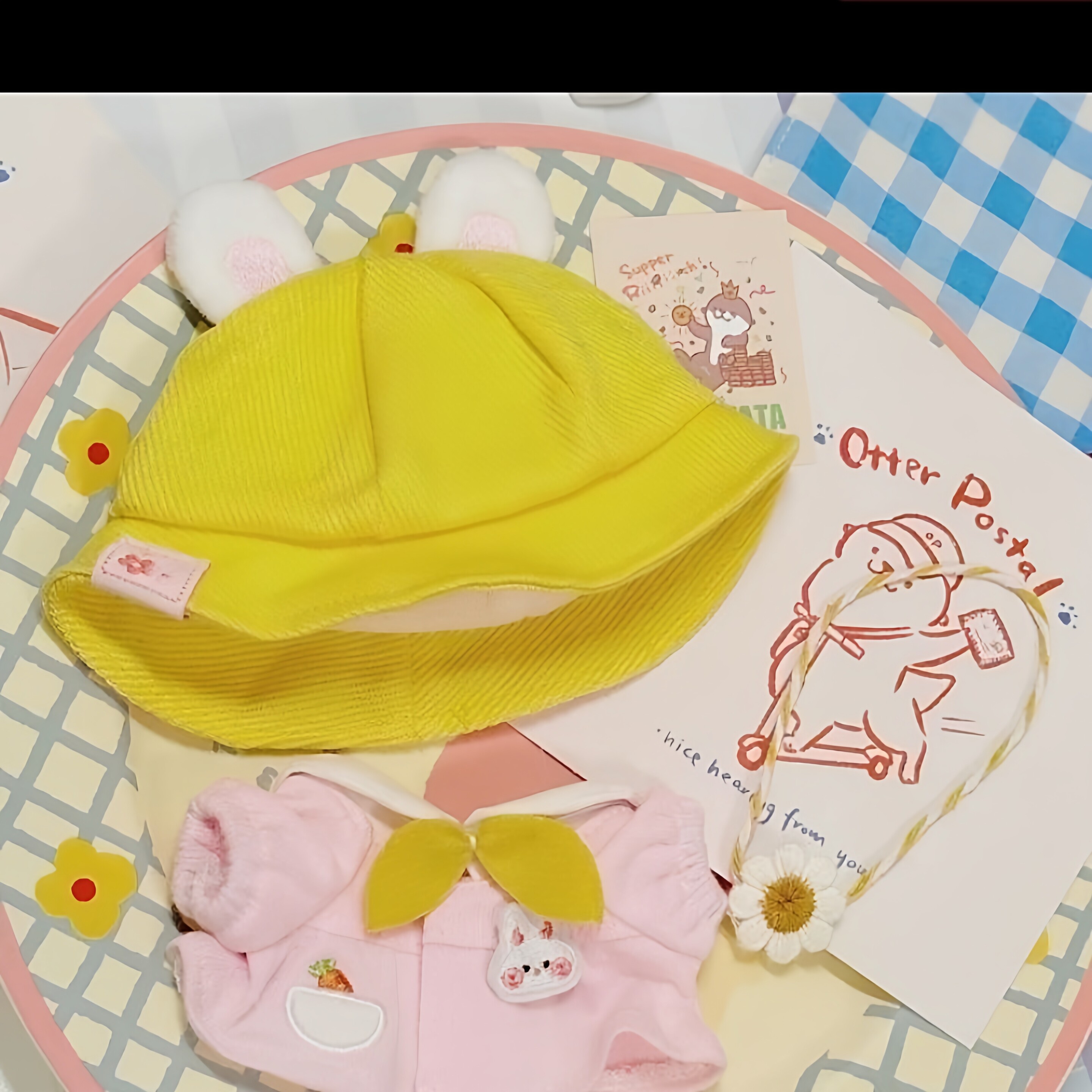 娃衣10cm春日幼稚园衣服校服棉花娃娃可爱套装超萌礼物可可背带裤