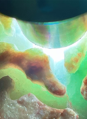 A82358 缅甸天然翡翠原石木那场口开窗牌子料 重0.8公斤