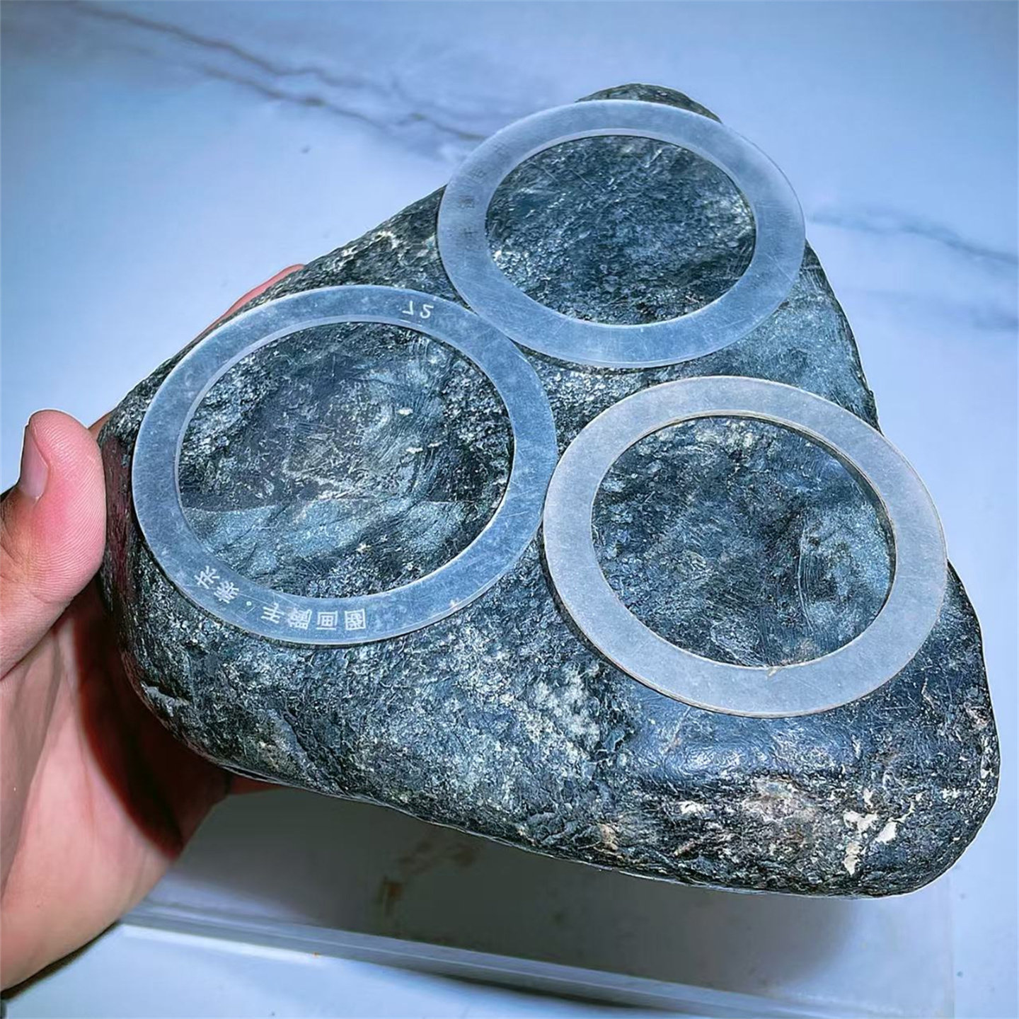 H46721 缅甸天然翡翠原石老坑莫西沙场口开窗手镯料 重4.6公斤