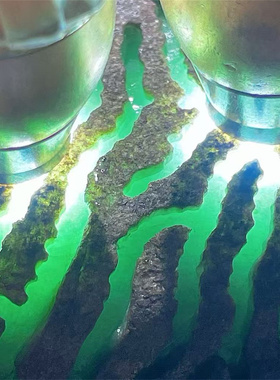 L17861 缅甸天然翡翠原石老坑莫西沙场口开窗手镯料 重1.7公斤