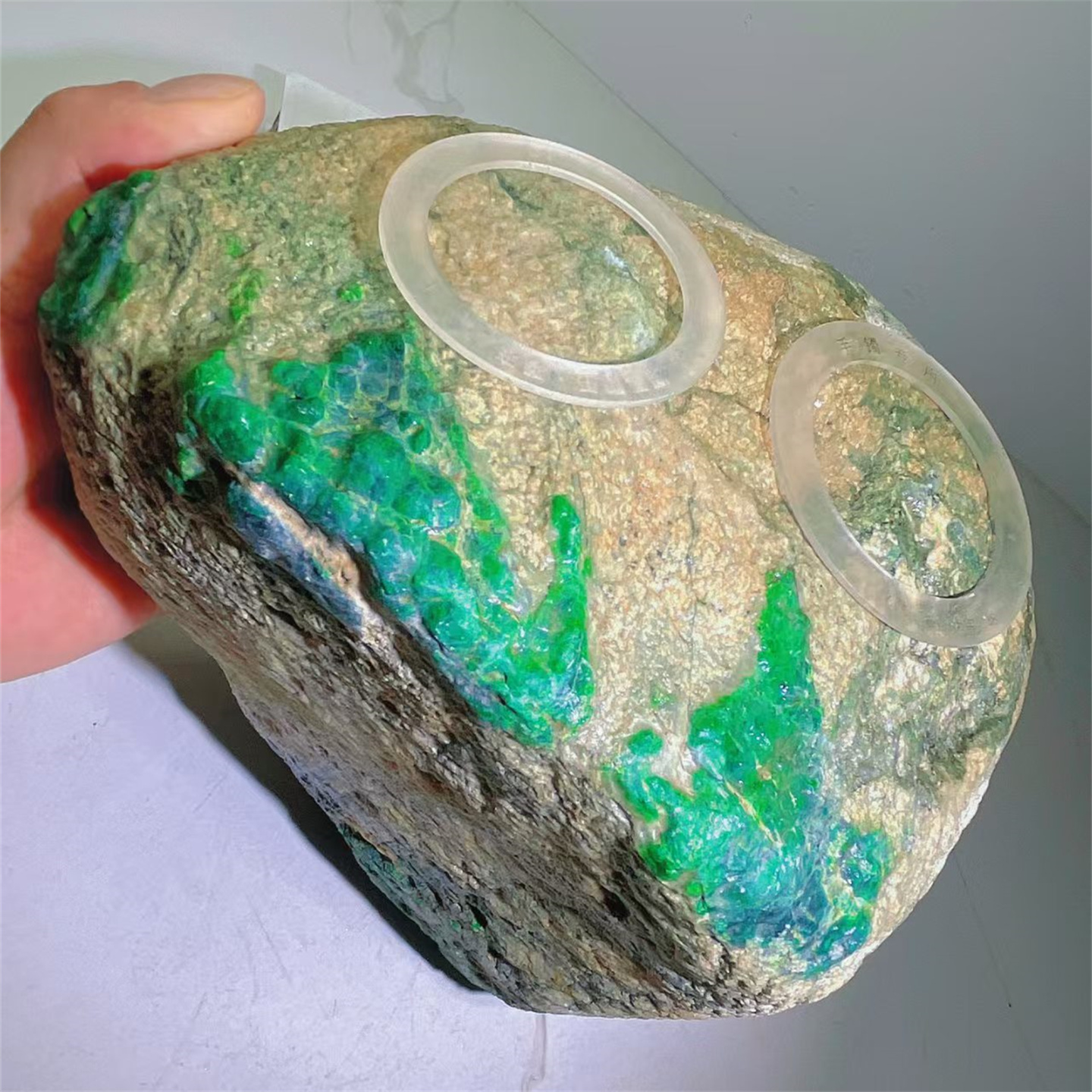 缅甸天然翡翠原石手镯料