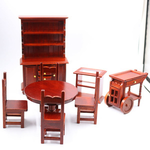 1：12娃娃屋dollhouse迷你木制小家具模型过家家玩具餐厅2032