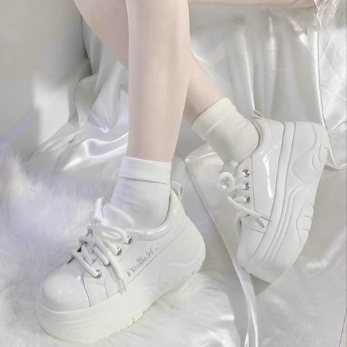 黑白奥利奥 哥特风朋克lolita鞋厚底松糕鞋y2k万圣节增高