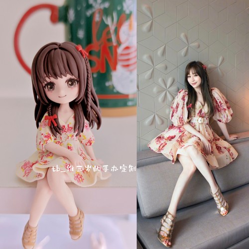 王心凌泥人手办软陶人偶粘土定制来图定制粘土人车摆件 客单展示