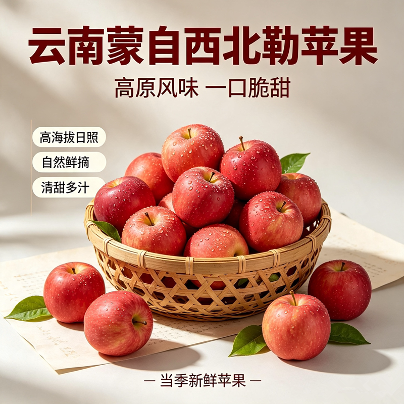 云南蒙自西北勒高山丑苹果包邮新鲜水果半野生小苹果冰糖心非昭通