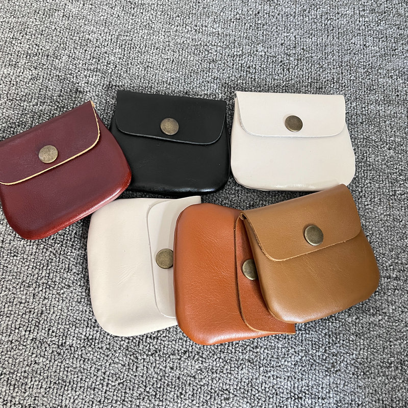 进口牛皮植鞣牛皮简约复古卡包