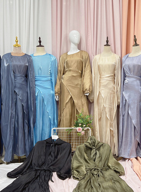 2024新款亚马逊Eba多彩春天多色三件套纯色迪拜套装SWLR491+492