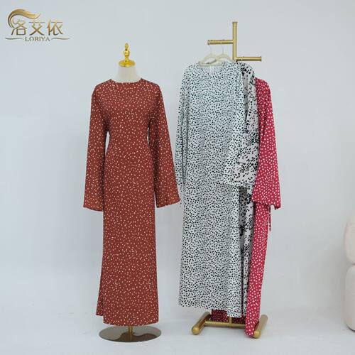 Polka dot dress2026年女装新款印花长袖大码连衣裙波点图案1308