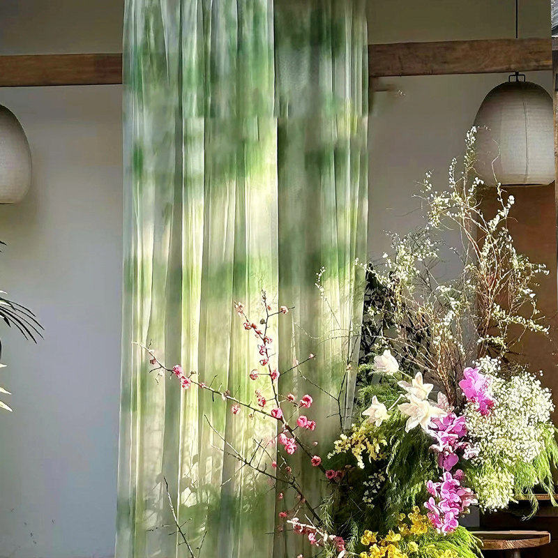 中式茶馆绿色古风中式纱幔布料中国风背景装饰渐变纹理水墨纱帘,节庆用品/礼品,装扮布置套餐,淘宝优惠券,粉丝福利购,淘宝优惠卷