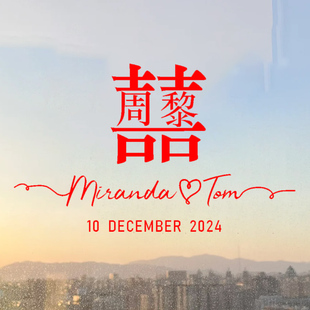 喜字贴纸结婚礼专用新款玻璃窗花囍字透明不干胶贴婚房装饰布置