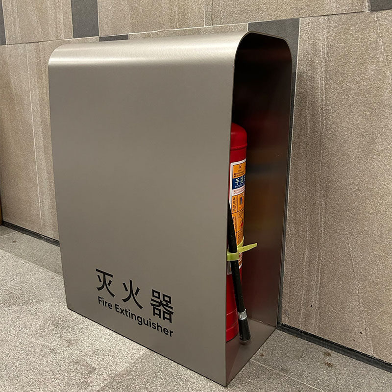 不锈钢乱纹灭火器箱商场展厅奶茶咖啡店专用消防箱加厚消火器箱