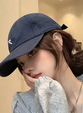 春秋季新款纯色百搭时尚显脸小大帽檐日常通勤棒球帽女防晒遮阳