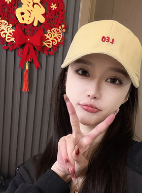 新款韩版遮阳防晒鸭舌帽字母刺绣软顶棉布显脸小软顶棒球帽子女