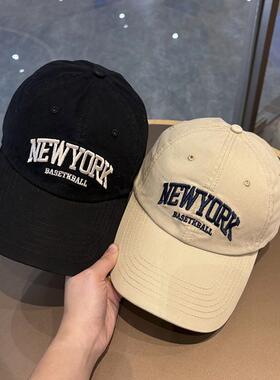 韩国NEWYORK字母刺绣百搭鸭舌帽四季可戴遮阳运动情侣棒球帽学生