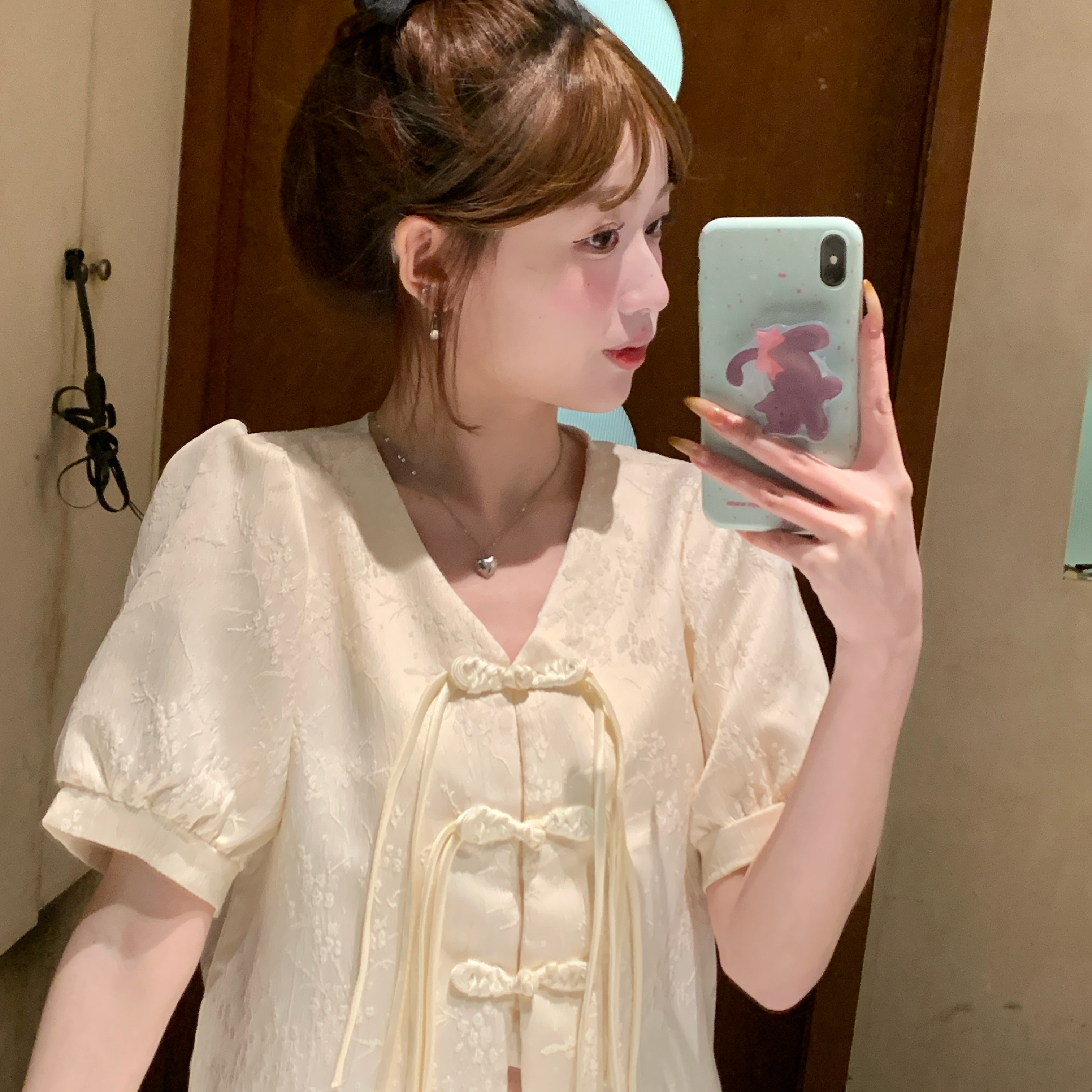 短袖衬衫女小个子独特漂亮小衫