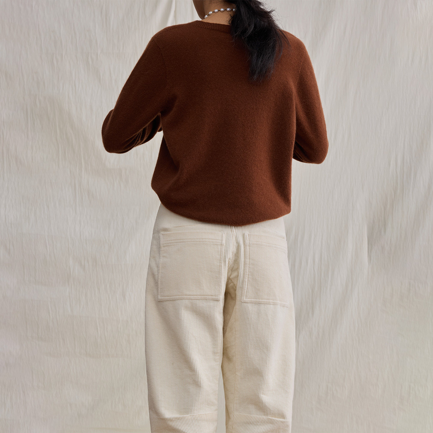 withwater 1oo%山羊绒巧褐色宽松套头圆领毛衣女纯羊绒宽松针织衫,女装/女士精品,羊绒衫,淘宝优惠券,粉丝福利购,淘宝优惠卷