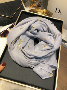 2025新款围巾女棉麻春秋长款韩版百搭薄款冬季保暖围脖丝巾浅灰色