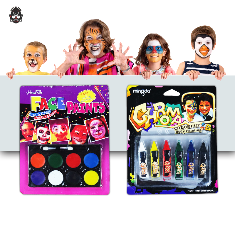脸部彩绘拓展团建非洲鼓脸彩活动道具彩妆蜡笔彩色油彩无毒易清洗