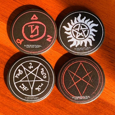美剧周边SPN 邪恶力量supernatural 4款徽章 文人恶魔陷阱 五芒星