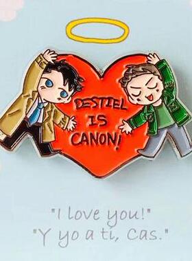 SPN邪恶力量supernatural鳖destiel is canon烤漆金属徽章