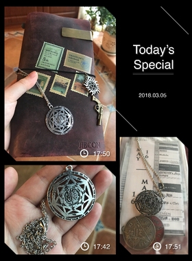 SPN邪恶力量supernatural所罗门恶魔陷阱项链同款可做DIY挂件