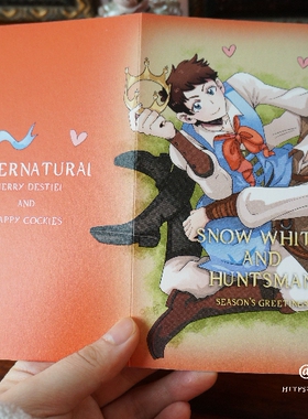 周边SPN邪恶力量supernatural destiel白雪公主AU贺卡明信片橘颖