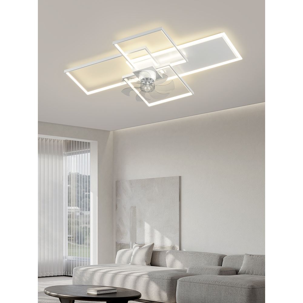 客厅风扇灯吸顶灯创意个性欧360摇头电扇灯具组合全屋套装