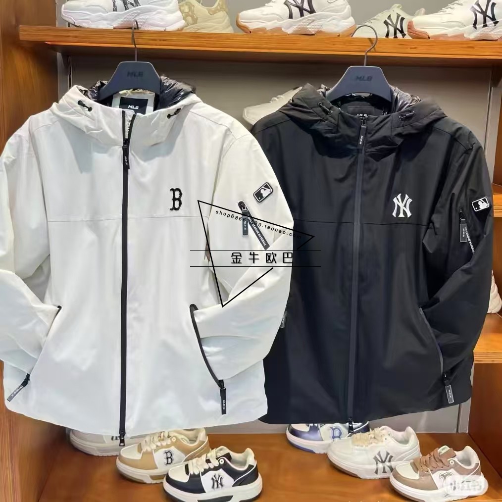 潮牌MLB正品25秋冬款户外运动风休闲连帽保暖羽绒服3ADJB0156