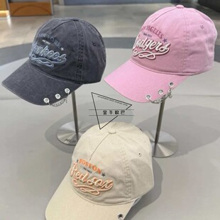 韩国MLB正品26春夏新款设计感链条刺绣标棒球帽鸭舌帽潮3ACPV206N