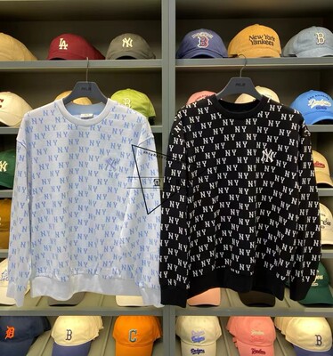 韩国潮牌MLB正品24SS春季新款经典老花满印时尚圆领卫衣3AMTM0241