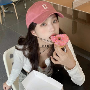 韩国MLB复古小logo经典款字母男女同款小标可调节CP77鸭舌棒球帽