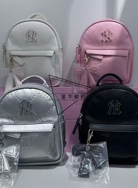 韩国MLB专柜正品新款儿童老花暗纹双肩包蝴蝶挂饰亲子款7ABKM036N