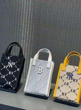 潮牌MLB正品春夏新款满标老花满印NY迷你托特包手机包3ACRH012N