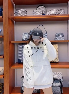 韩国MLB正品经典款休闲百搭半拉链冲锋衣箭头串标情侣款3AWJ14014