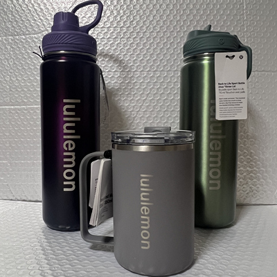 折扣潮牌lululemon露露乐蒙正品运动方便携带折叠吸管保温杯水杯