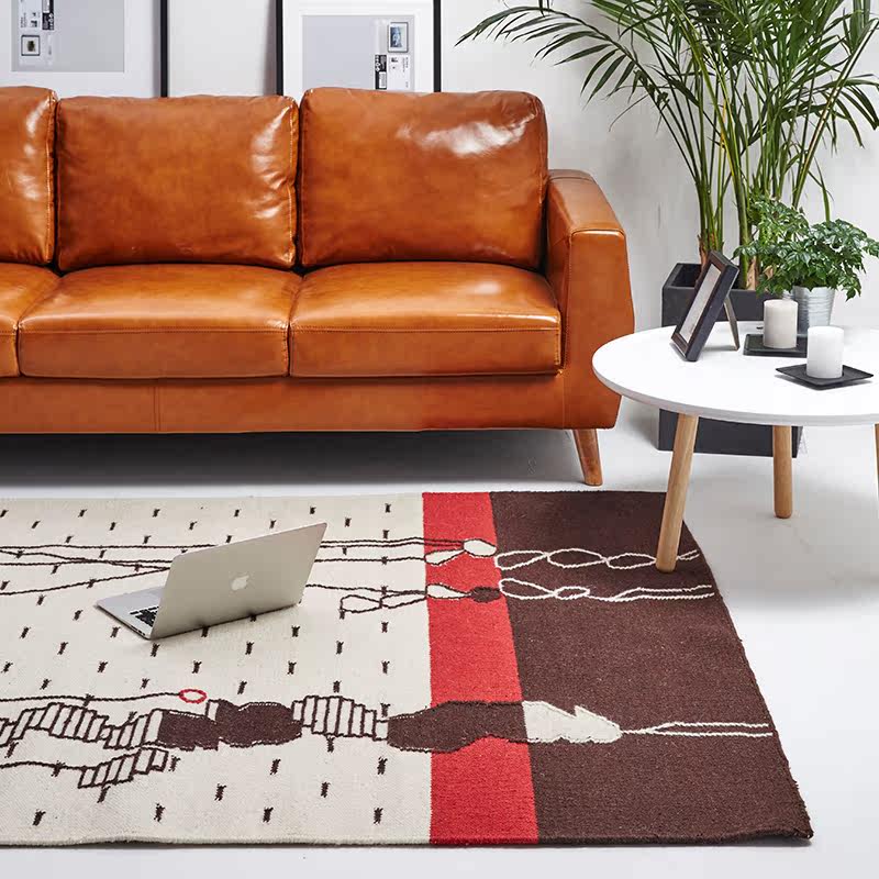 KAANG卡昂地毯/印度进口手工编织羊毛地毯简约抽象卧室地毯地垫|ruв категории домашний ткань, ковер - от Buy2taobao.com для оказания профессиональной услуги покупки агента Taobao