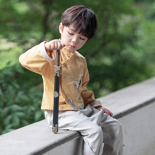 春装长袖复古国学小男孩宝宝汉服