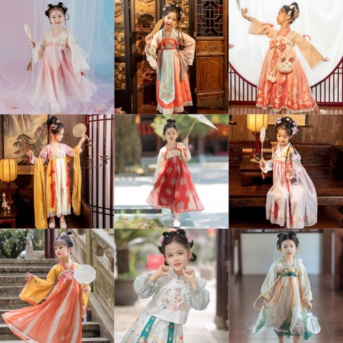 《亏本清仓款》春款女童汉服唐装襦裙儿童高端品牌国风明制连衣裙