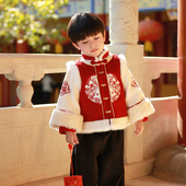 男童汉服拜年服冬款 宝宝过年周岁礼服套装 儿童古装 加厚中国风唐装