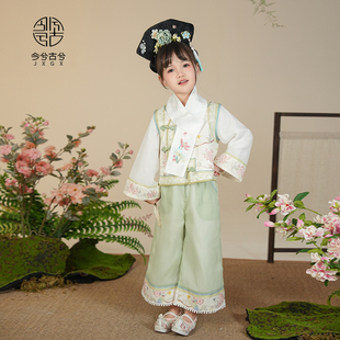 汉服女童春装儿童中国风格格服宝宝古风两件套古装小女孩裤子套装