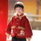 儿童汉服2026马年冬装 女童宝宝过年喜庆新年装 男童拜年服中式 唐装