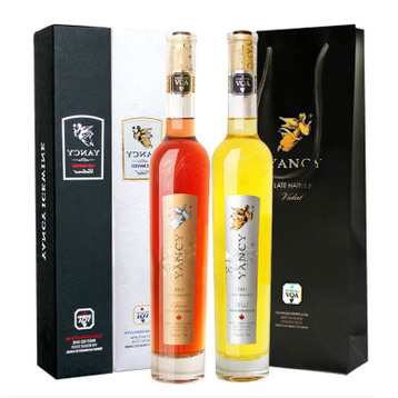 加拿大冰酒庄园Yancy云惜晚收葡萄酒双支礼盒VQA认证冰白冰红甜酒