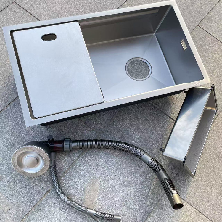 sus304不锈钢纹中纹锤纹火山纹手工厨房窄边大单槽洗菜池洗碗水槽