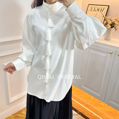 白衬衫女独特漂亮巨好看新中式别致上衣轻奢减龄洋气2026新款超火