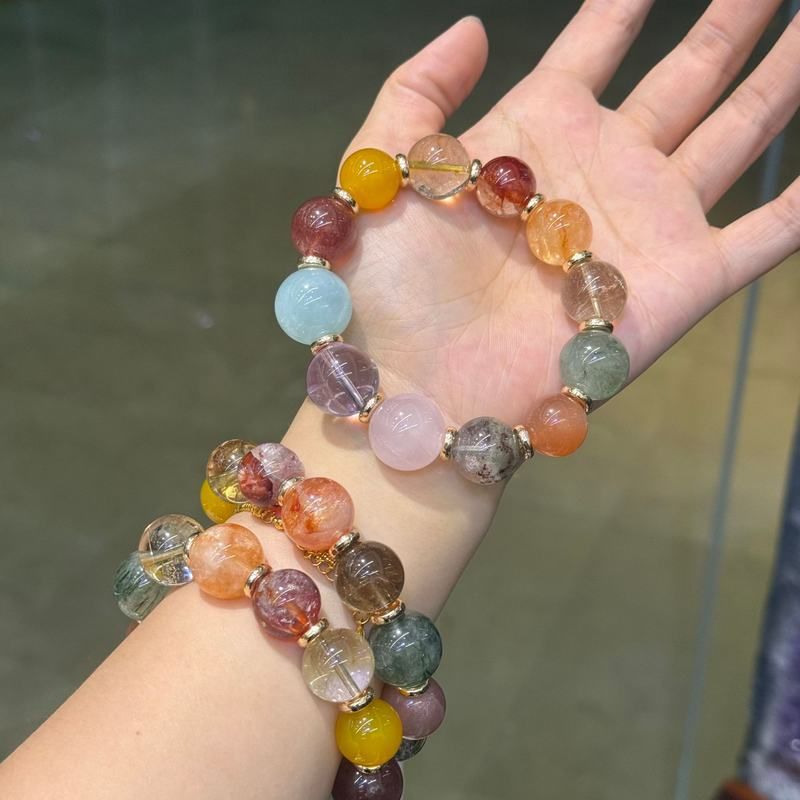 天然水晶多宝串珠手链少女时尚