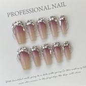 处理款 手工穿戴甲奢华闪钻美甲贴片成品秋冬穿戴甲指甲片